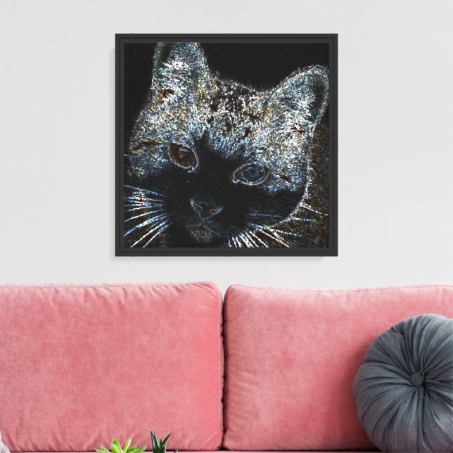 painting, The Cat. Canvas Print (Insitu(LivingRoom))