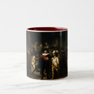 Painting The Night Watch by Rembrandt van Rijn Two-Tone Coffee Mug
