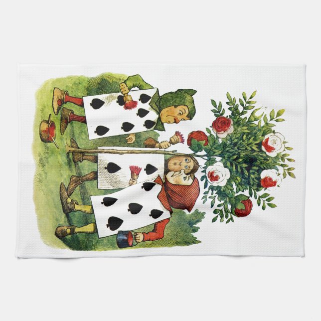 Painting the Queen of Heart's Roses in Wonderland Towel (Horizontal)
