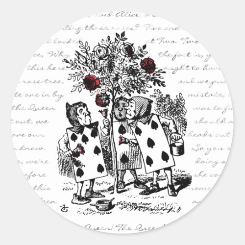 Painting the Roses Red Classic Round Sticker