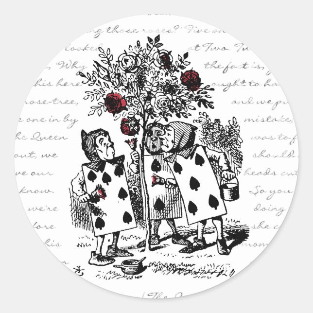 Painting the Roses Red Classic Round Sticker (Front)