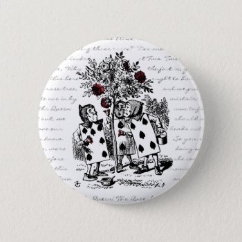 Painting The Roses Red Pinback Button by artladymanor at Zazzle