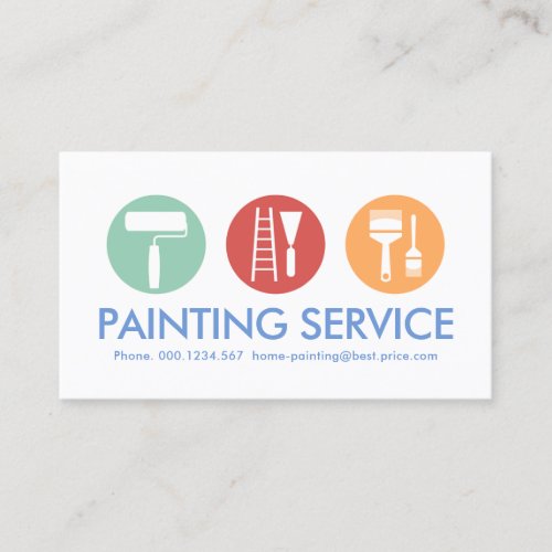 Painting Tool Brush In Pastel Colors Business Card