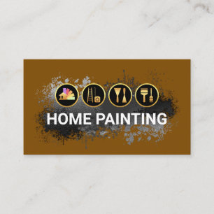 Painting Tools In Paint Splatter Business Card