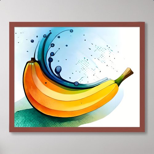painting tropical banana contain radioactive one poster
