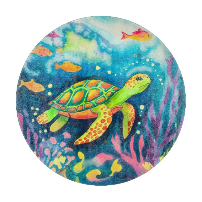 Painting Turtle Cutting Board (Front)