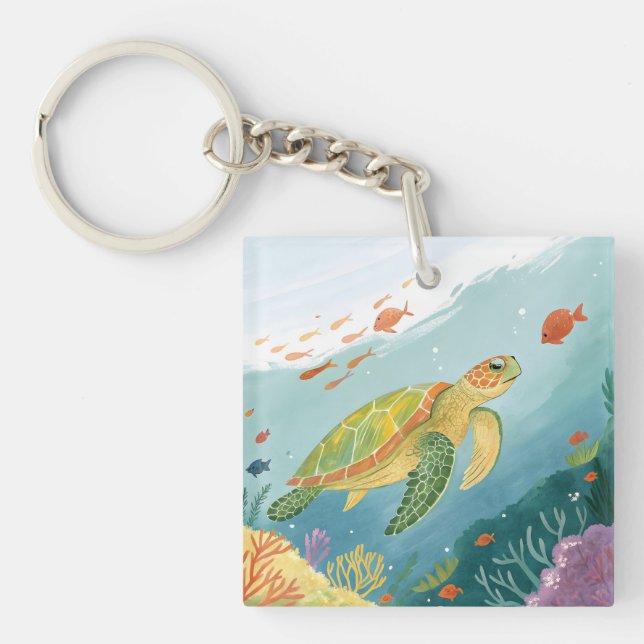 Painting Turtle Keychain (Front)