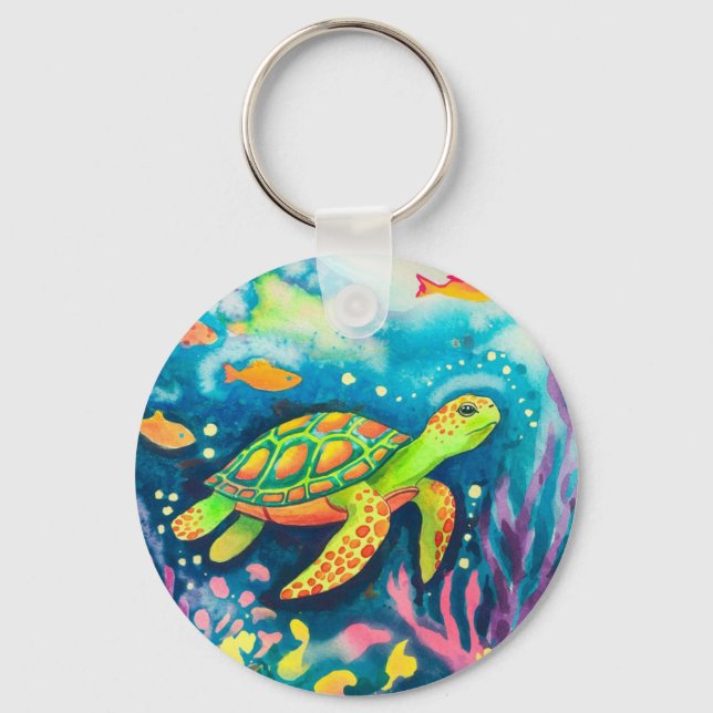 Painting Turtle Keychain (Front)