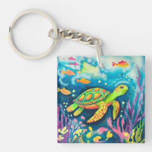 Painting Turtle Keychain