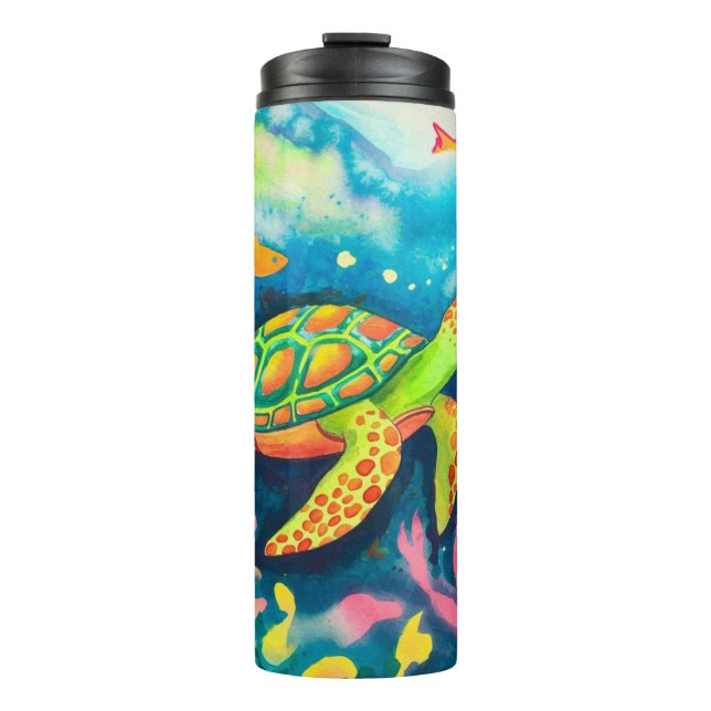 Painting Turtle Thermal Tumbler (Front)
