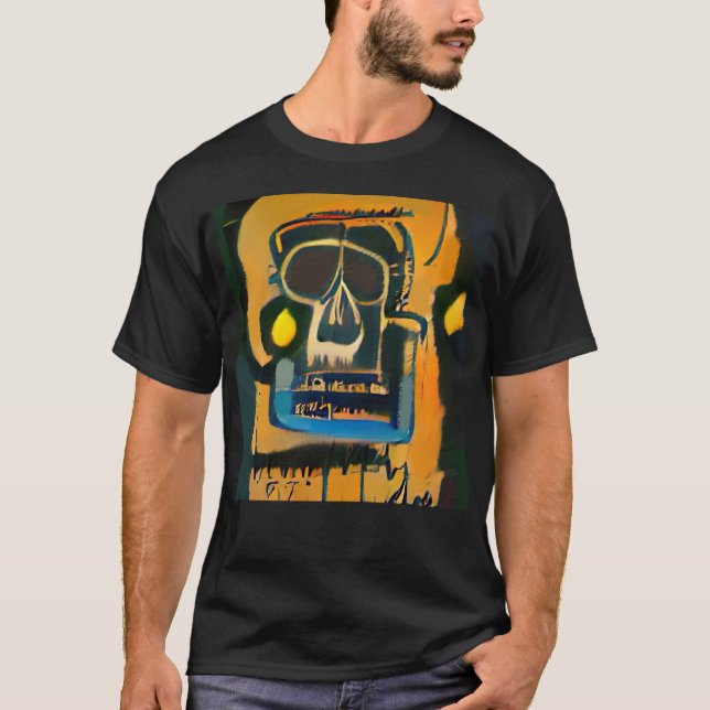 Painting Urban Graffiti Street Art Skull  T-Shirt (Front)