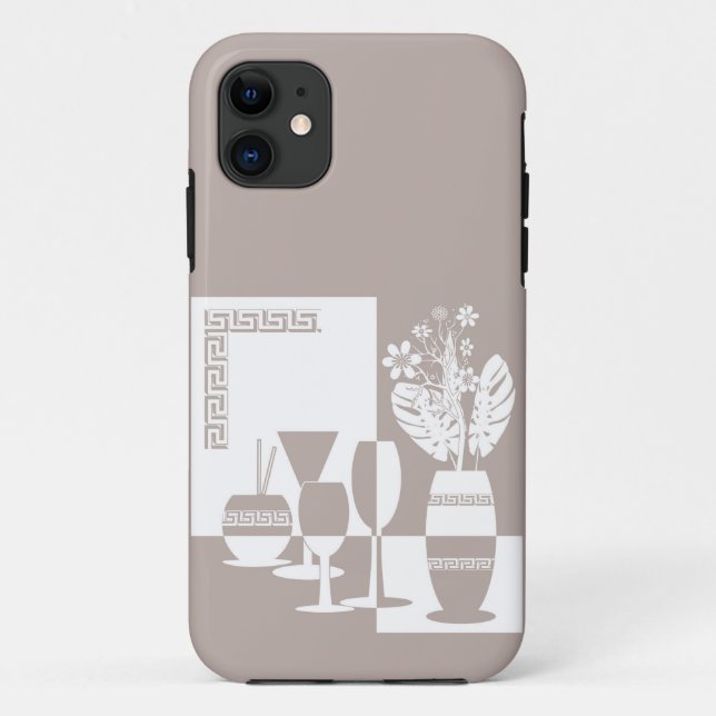 Painting vase with flowers and wine glasses light  Case-Mate iPhone case (Back)
