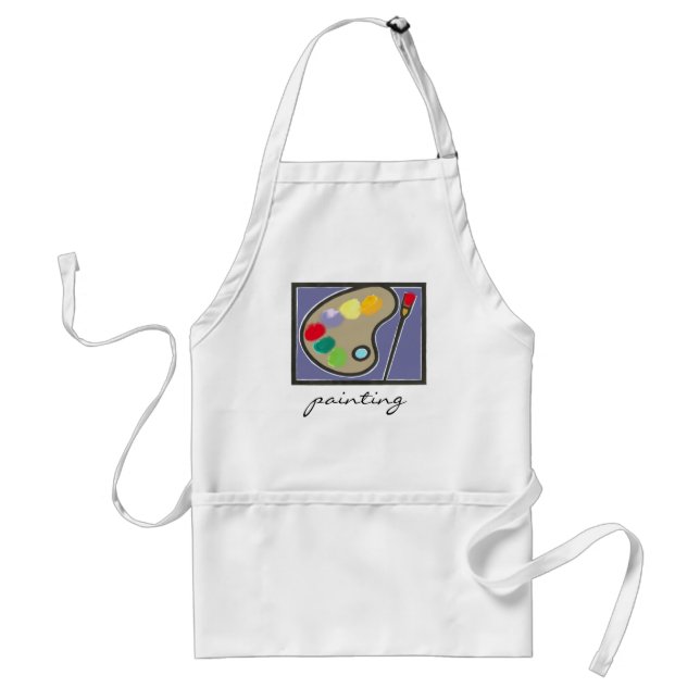 painting - visual arts adult apron (Front)