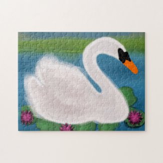 Painting White Swan Lily Pads