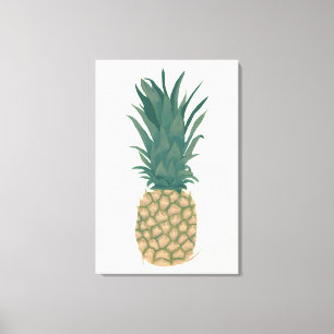 Painting Whole Ripe Pineapple Wrapped Canvas Print