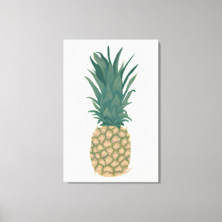 Painting Whole Ripe Pineapple Wrapped Canvas Print