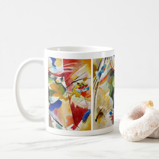 Painting with Green Center 1913, Wassily Kandinsky Coffee Mug (With Donut)