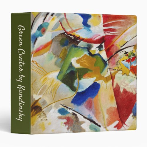 Painting with Green Center by Wassily Kandinsky 3 Ring Binder