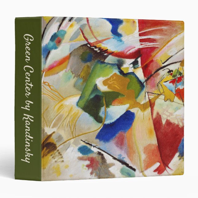 Painting with Green Center by Wassily Kandinsky 3 Ring Binder (Front/Spine)