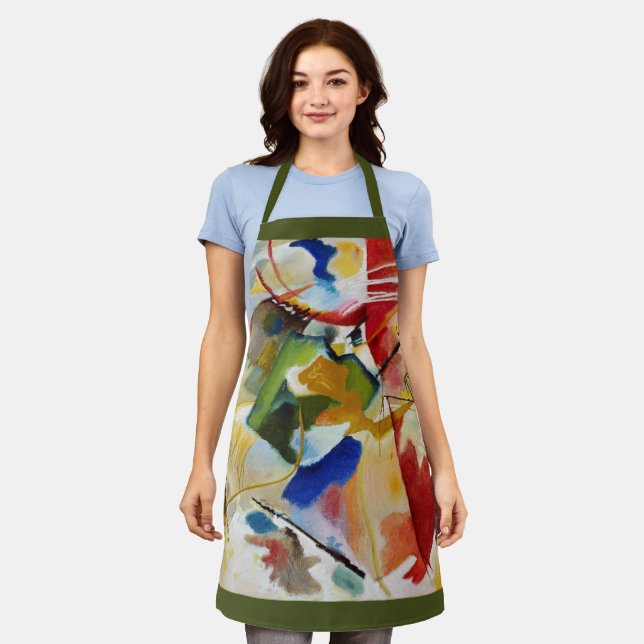 Painting with Green Center by Wassily Kandinsky Apron (Worn)