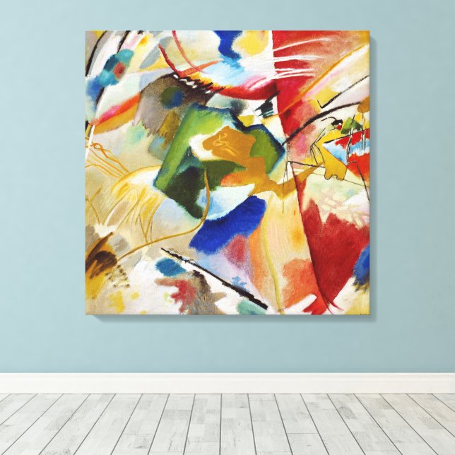 Painting with Green Center by Wassily Kandinsky Canvas Print (Insitu(Wood Floor))