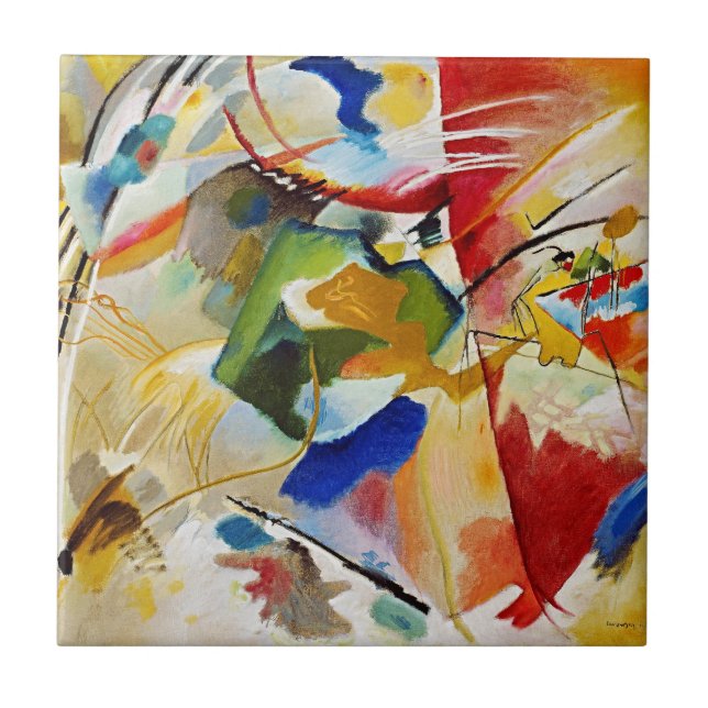 Painting with Green Center by Wassily Kandinsky  Ceramic Tile (Front)