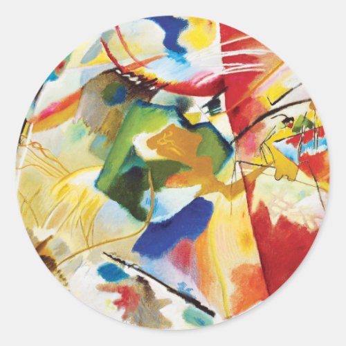 Painting with Green Center by Wassily Kandinsky Classic Round Sticker
