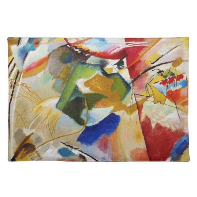 Painting with Green Center by Wassily Kandinsky Cloth Placemat (Front)