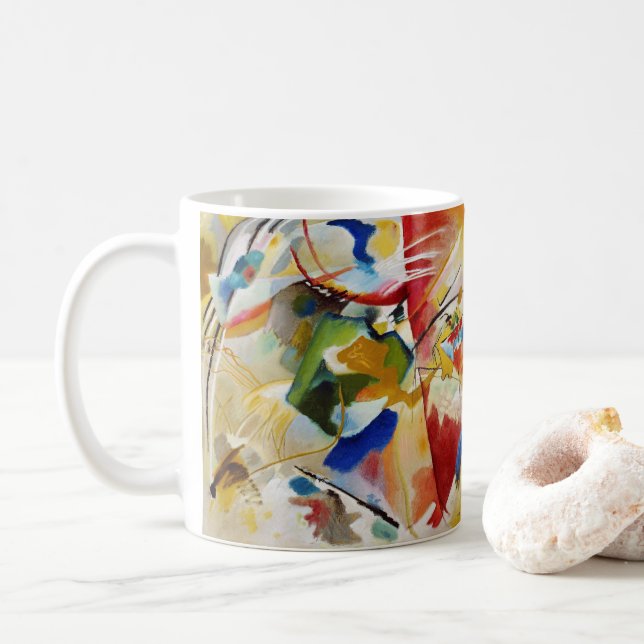 Painting with Green Center by Wassily Kandinsky Coffee Mug (With Donut)