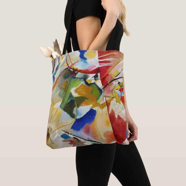 Painting with Green Center by Wassily Kandinsky Tote Bag (Close Up)