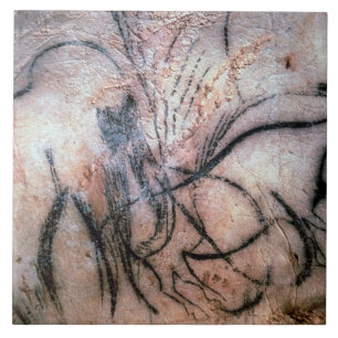 Paintings depicting mammoth and cattle, from the C Ceramic Tile