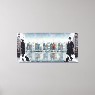 Paintings from Amsterdam & modern fashion models Canvas Print