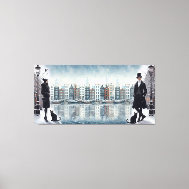 Paintings from Amsterdam & modern fashion models Canvas Print (Front)