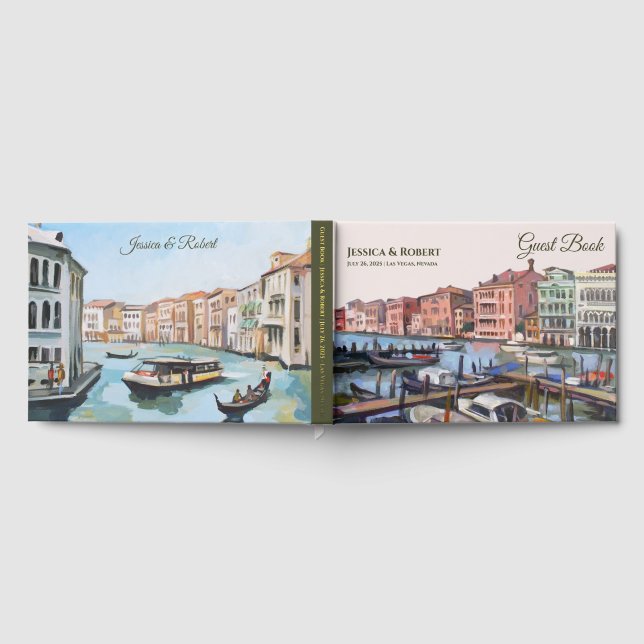 Paintings of Venice, Italy Foil Guest Book (Full)