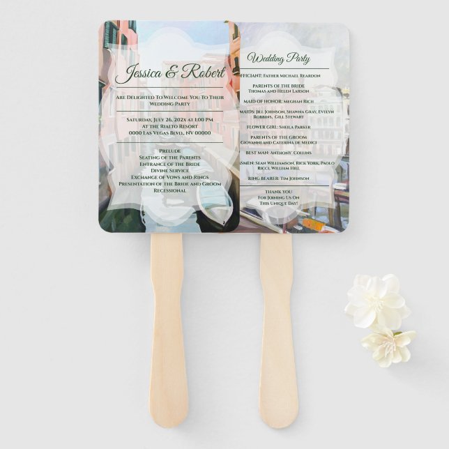 Paintings of Venice, Italy Hand Fan (Front and Back)