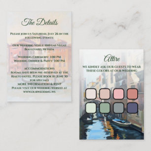 Paintings of Venice, Italy Wedding Enclosure Card