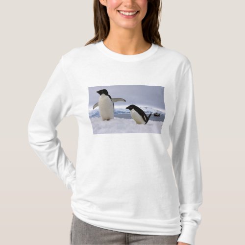 Pair Adelie penguins Antarctica T_Shirt