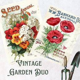 PAIR OF ANTIQUE SEED CATALOGUE COVERS TISSUE PAPER