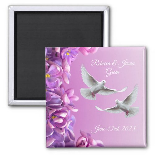 Pair Of Beautiful White Doves Magnet