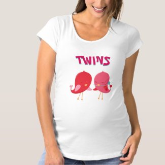 Pair Of Birds Twins Maternity T-Shirt