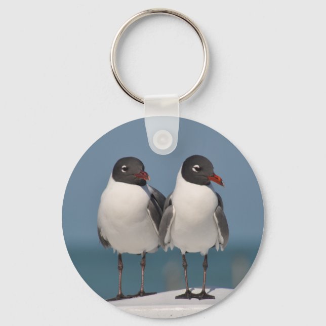 Pair of Black Headed Gulls Keychain (Front)