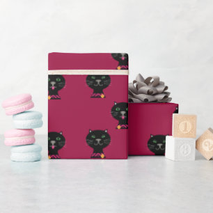 Pair of Black Kitty cats Wrapping Paper