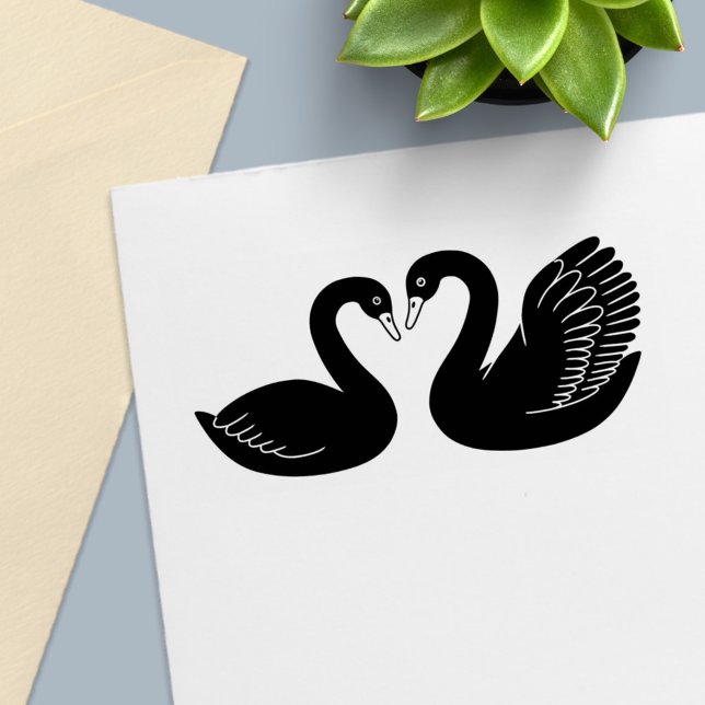 Pair of Black Swans Self-inking Stamp (Creator Uploaded)
