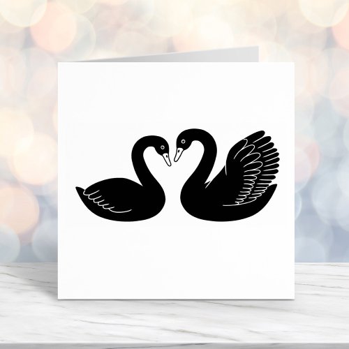 Pair of Black Swans Self_inking Stamp