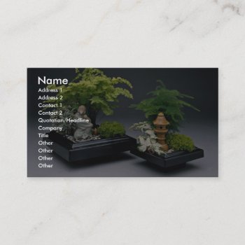 Pair Of Bonsai Trees With Ornamental Figures Business Card by inspirelove at Zazzle