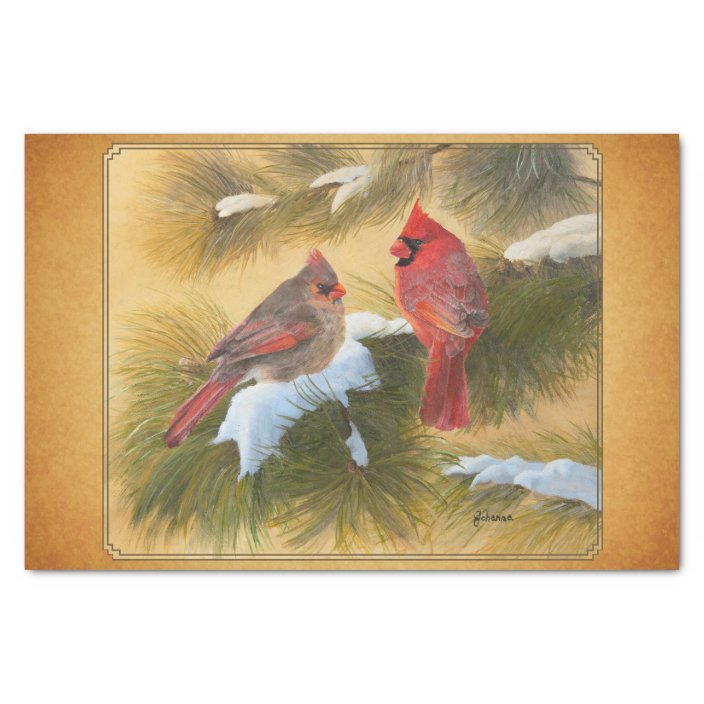 Pair of cardinals tissue paper