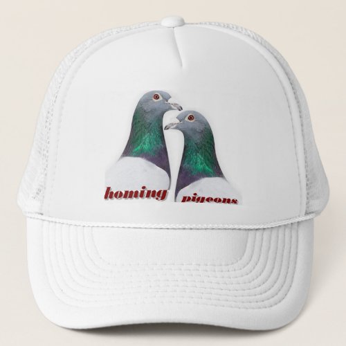 Pair of carrier pigeons trucker hat
