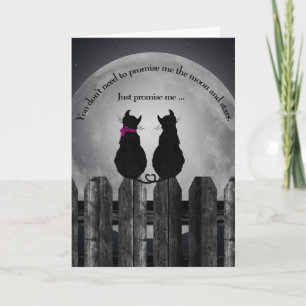 pair of cats in the moonlight card