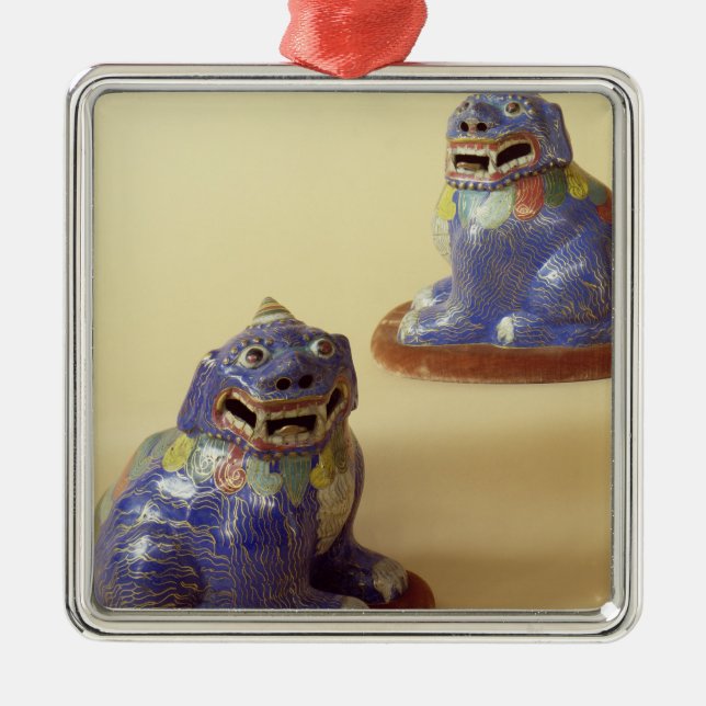 Pair of Chinese cloisonne dogs, 18th century Metal Ornament (Front)