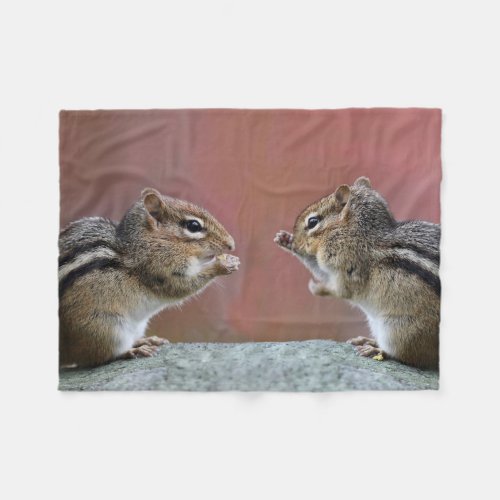 Pair of Chipmunks Fleece Blanket